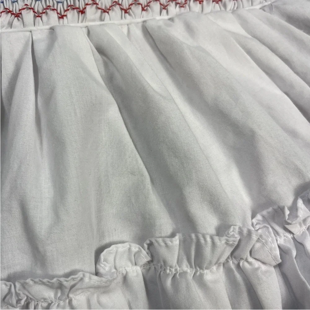 Vintage Toddler Girls Cradle Togs Blue White Floral Ruffle Dress